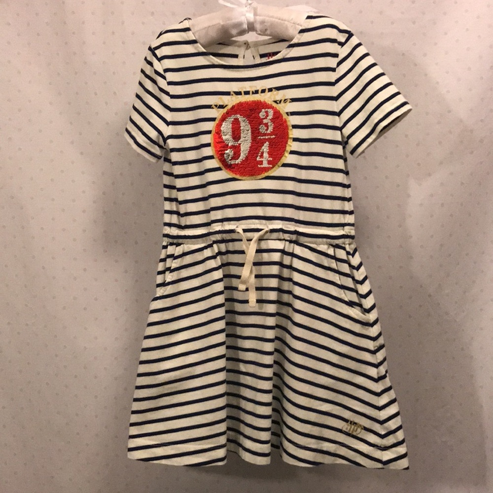 Boden girls Harry Potter flip sequin Platform 9 3/4 dress 4-5T